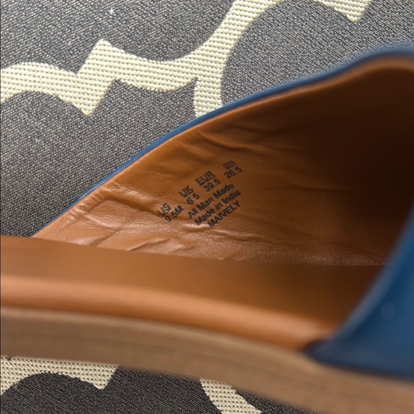 Blue and Brown Leather Open-Toe Sandals - Picture 6 of 6